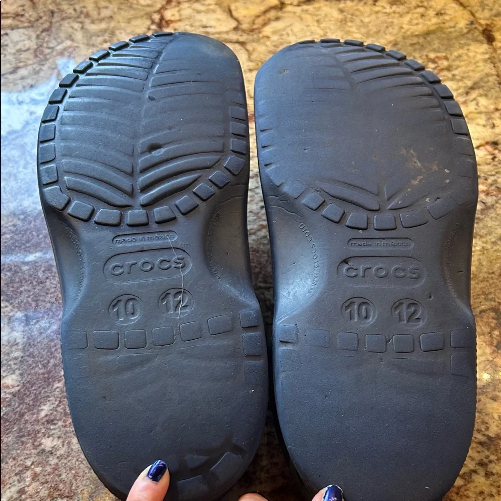 Navy Blue Crocs Size 10/12 with Ventilation Holes; worn, but still a lot of life